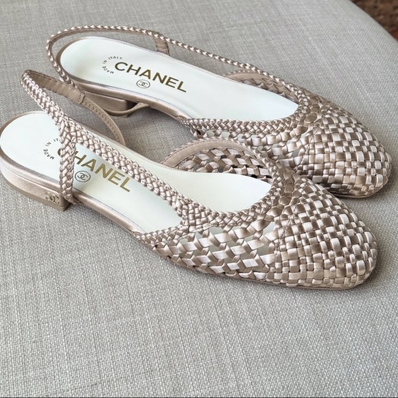 Chanel braided coco slingback flats 37.5 - Picture 2 of 4